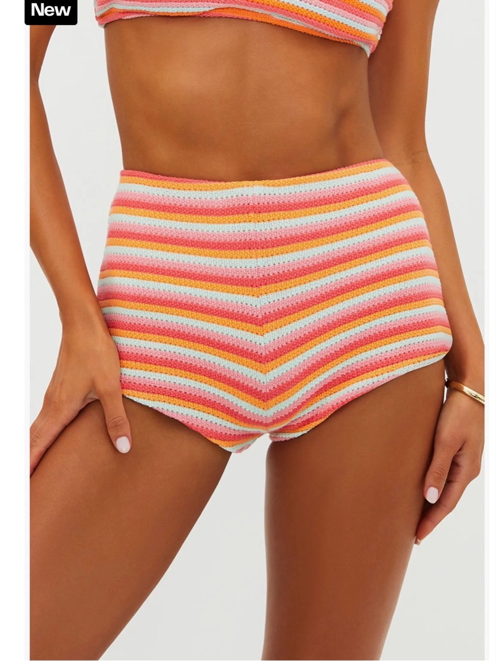 Beach Riot High-Waist Nyx Open Stitch Swim Shorts Medium